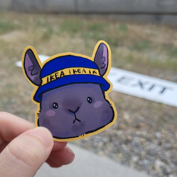 Bucket Hat Rabbit || Waterproof Sticker || Kawaii Dishwasher Safe