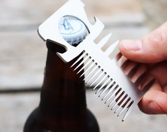 Wallet Comb - Doubles as a stainless bottle opener