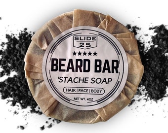 Charcoal Beard Soap - Peppermint rosemary that's perfect for hair, skin, and body!