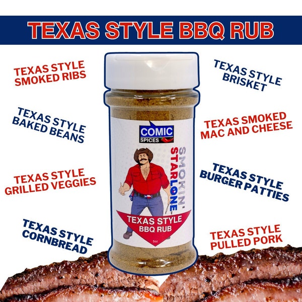 Texas Style BBQ Rub for Brisket, Chicken, Pork, Burgers, Hotdogs, and Smoked Meats - Ideal for Grilling Season - COMIC SPICES