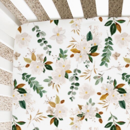 Crib Sheets Magnolia Baby Crib Sheet Floral Nursery Bedding Etsy
