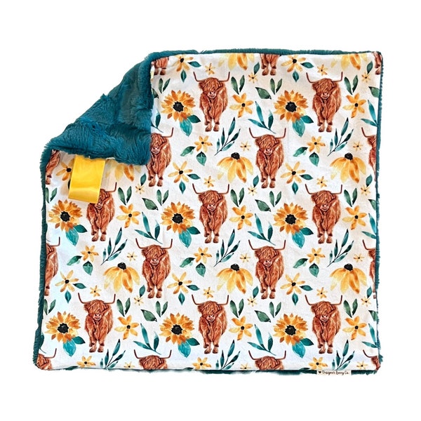Highland Cow Baby Security Blanket Etsy