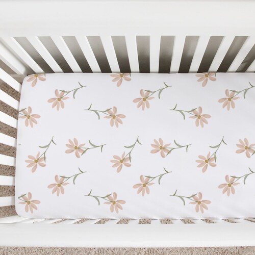 Daisy Baby Crib Sheet Changing Pad Cover Floral Baby Bedding Etsy