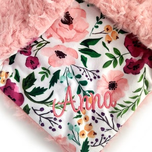 Free Ship! girl lovey baby lovey Lovey Blanket baby gift ready to ship security blanket floral lovey DREAMY FLORAL baby blanket