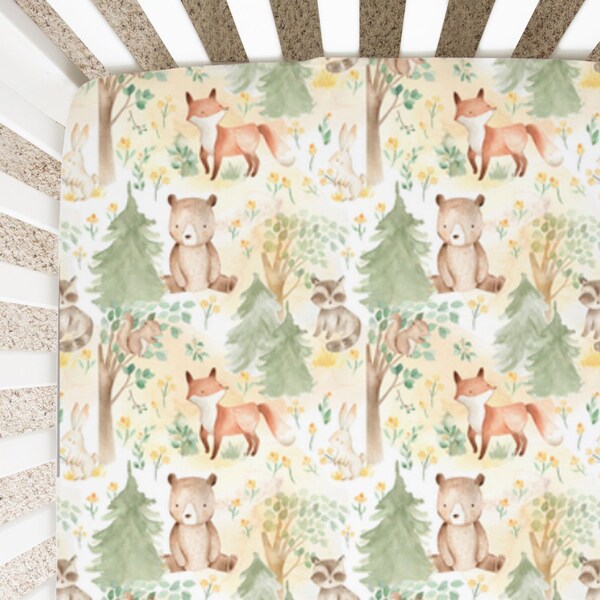Woodland Crib Sheets Etsy