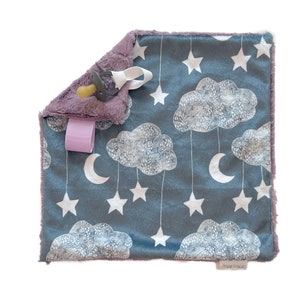 Lovey, Pacifier Blanket, Stars and Moon Baby Lovies, You choose the backing!
