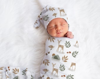 Fawn Swaddle Blanket, Woodland Baby Swaddle