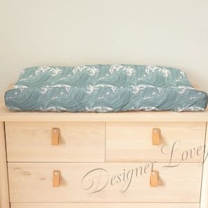 Surf Changing Pad Cover, Ocean Waves Crib Sheet,  Nautical Theme Baby Nursery