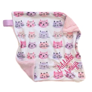 Kitten Minky Lovey Blanket: Personalized Cat Security Blanket