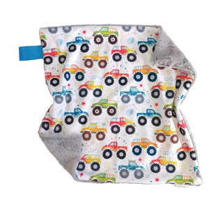 Lovey, Trucks Minky Lovey pour bébés, couverture de sécurité Soft Lovie, options de couvertures personnalisées !