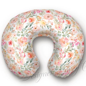 Dahlia Floral Nursing Pillow Cover, Baby Girl Breastfeeding Pillow Cover