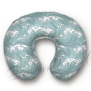 Ocean Waves Nursing Pillow Cover, MInky Nursing Pillow Cover, Nautical Nursery