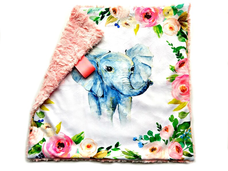 Lovey Blanket Elephant Baby Lovey. Minky Lovey Tag Blanket Etsy