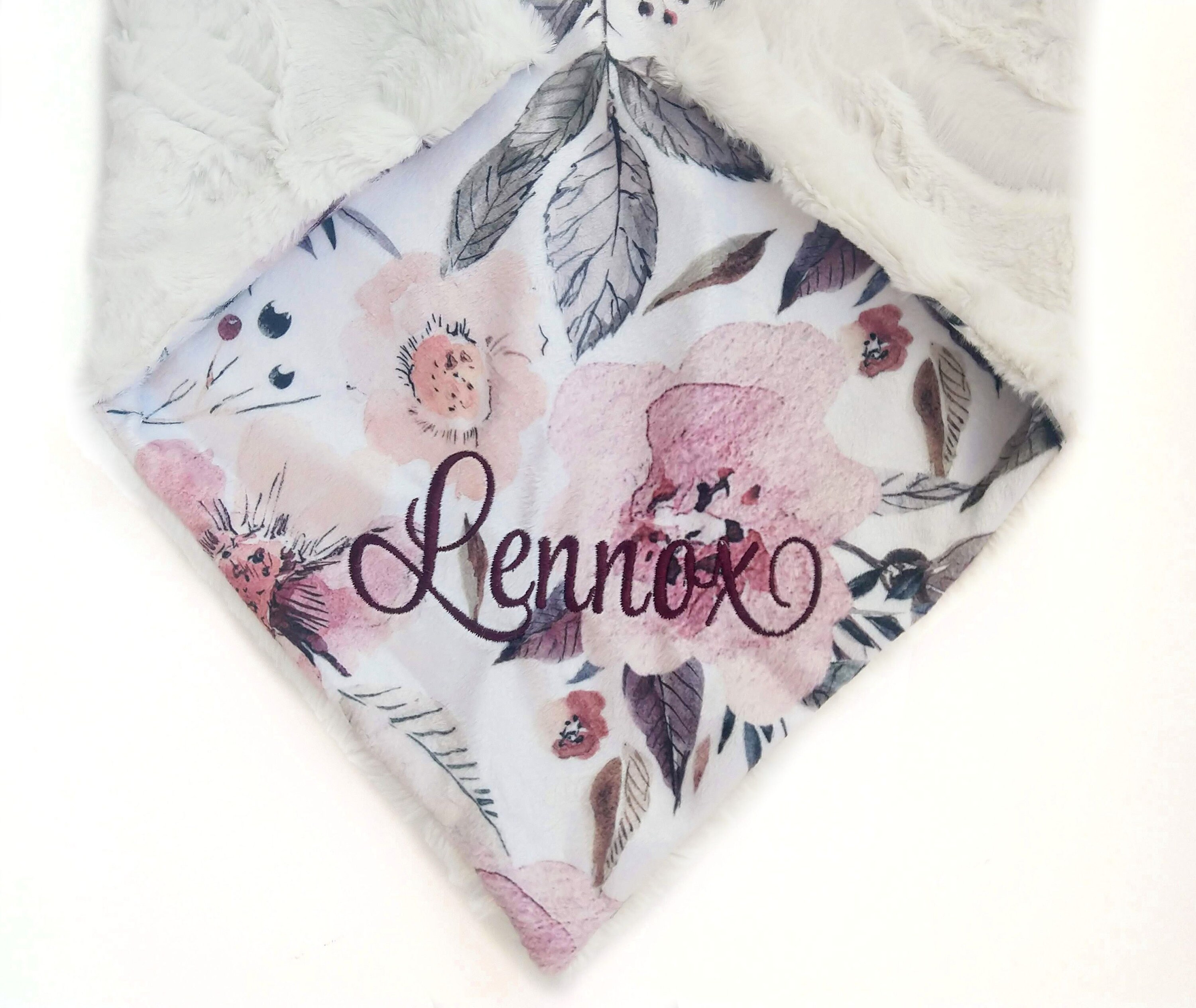 Floral Minky Blanket Mauve Baby Blanket Crib Blanket Lap Etsy