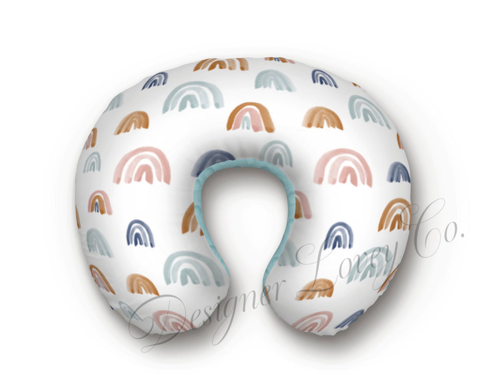 Earth Tone Watercolor Rainbow Nursing Pillow Cover Neutral Etsy