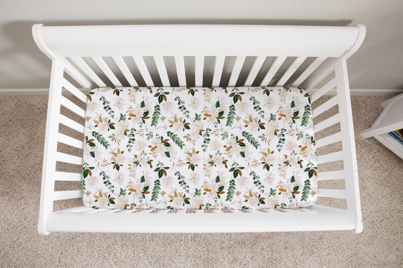 Crib Sheets Magnolia Baby Crib Sheet Floral Nursery Bedding Etsy