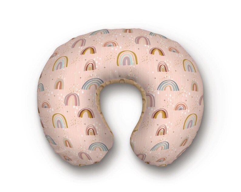 Boho Rainbow Nursing Pillow Cover Rainbow Minky Breastfeeding Etsy