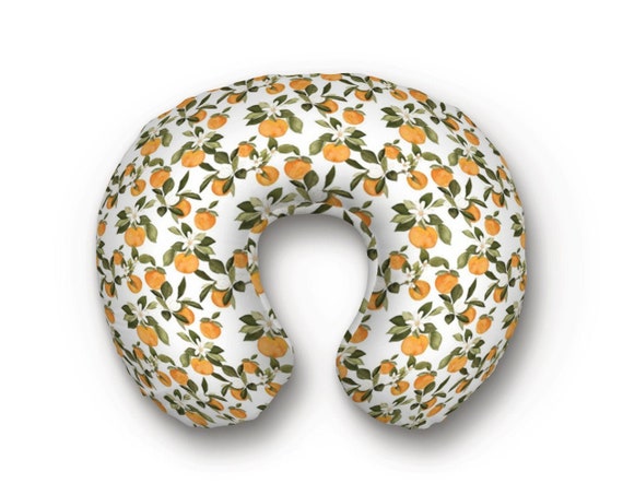 Orange Blossom Minky Nursing Pillow Cover - Clementine Print