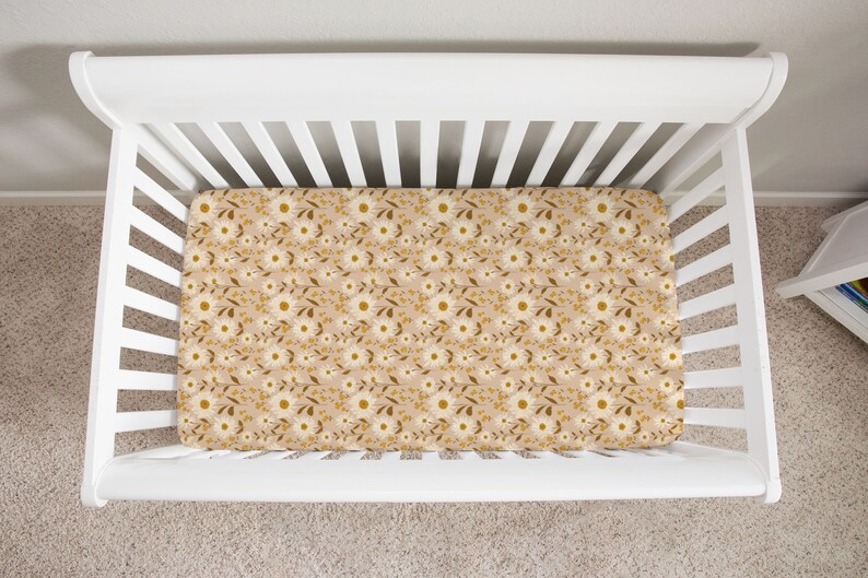 Blush Sunflower Baby Crib Sheet Changing Pad Cover Crib Etsy