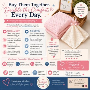 Personalized Lovey Blanket with tag, Floral Lovey for Babies, Security Blanket, Newborn Baby Blanket image 9