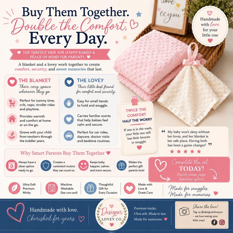 Personalized Lovey Blanket with tag, Floral Lovey for Babies, Security Blanket, Newborn Baby Blanket image 9