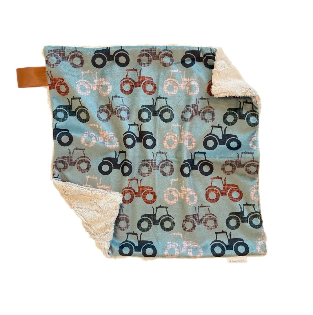 Lovey Blanket, Tractor Minky Lovey for Babies, Lovey for Boy, Lovie