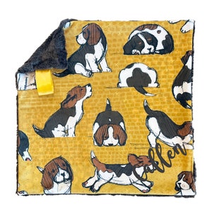 Beagle  Lovey Blanket,  Puppy Lovey for Babies, Security Blanket, Tag Blanket, Custom Baby Blanket