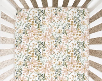 Daisy Dreams Crib Sheet, Changing Pad Cover, Baby Girl Floral Baby Bedding,