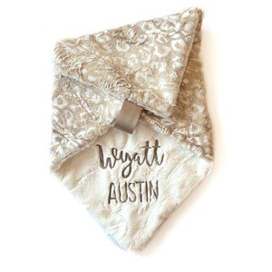Personalized Leopard Minky Lovey Blanket: Custom Baby Security Blanket