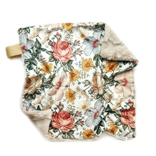 Girl Lovey Blanket Personalized Vintage Floral Lovey Boho Etsy