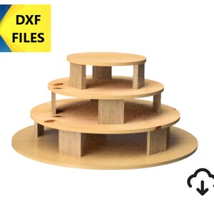 Dxf File Cup Cake Stand, Display Stand Dxf File, Baker Dxf Files, Cup ...