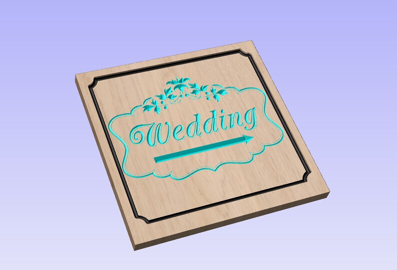 Download Wedding Svg file Dxf file crv crv3d 2-Pack wedding sign | Etsy