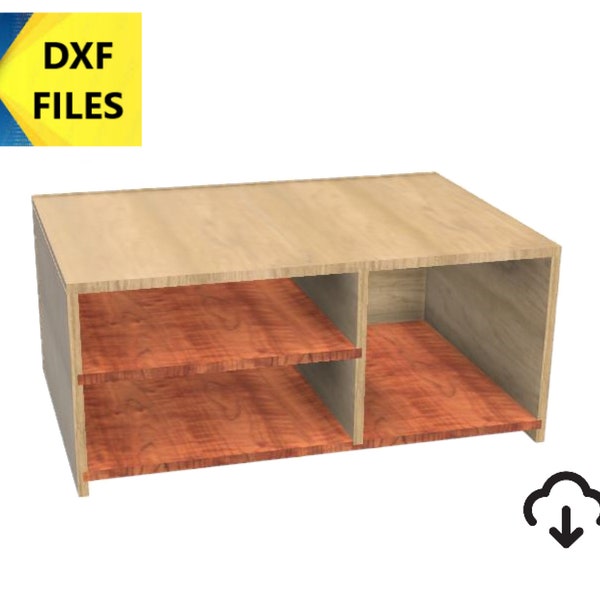 Dxf File Entertainment center, dxf table, dxf coffee table, coffee table cnc cut files, 3/4" plywood for material