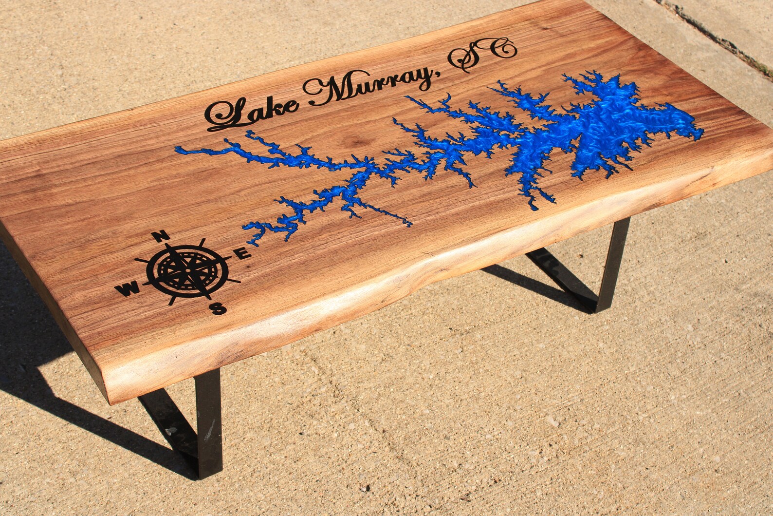 Coffee Table Custom Design, Lake House Furniture, Business Logo Table