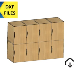 Dxf files, Stackable Cubicles, Shelving dxf, storage cubby dxf files, cnc cut files for shelf, laser cut files storage bin, wood locker cut