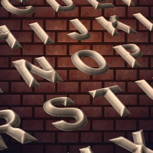 Letras prismáticas, letras prismáticas del alfabeto, letras 3d, archivo de corte cnc, archivo de corte de letras, descarga digital