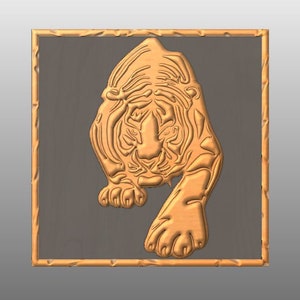 Tiger Stl File, 3d rendering, cnc cut files, digital download