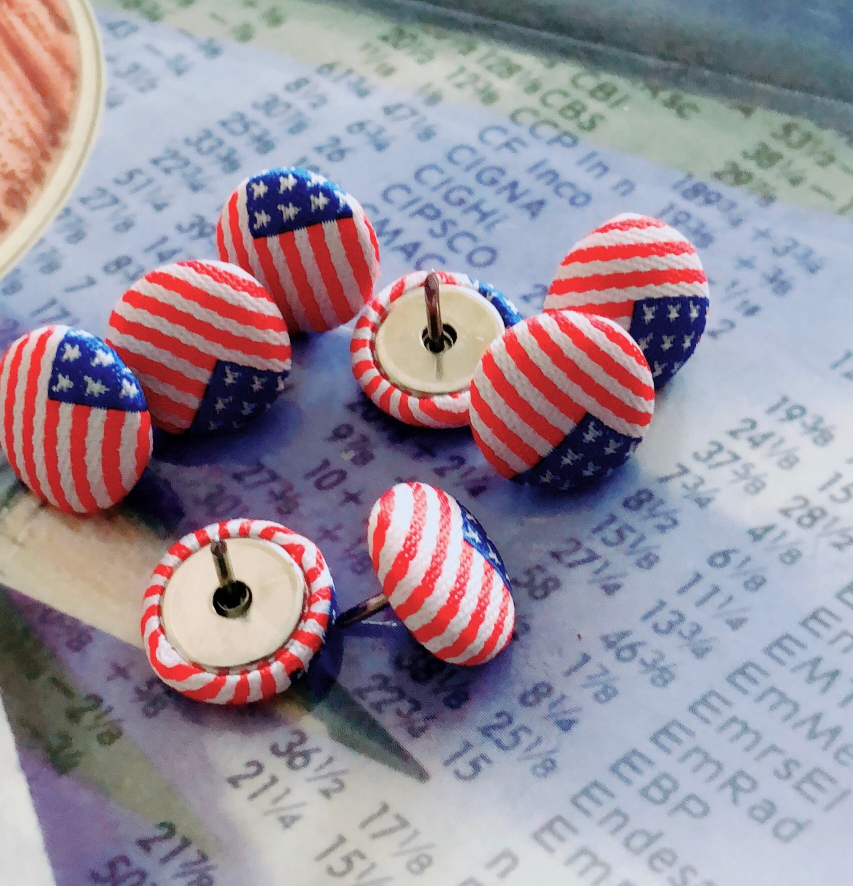 Push Pin American Flag Pushy Pin Fabric Push Pins Etsy