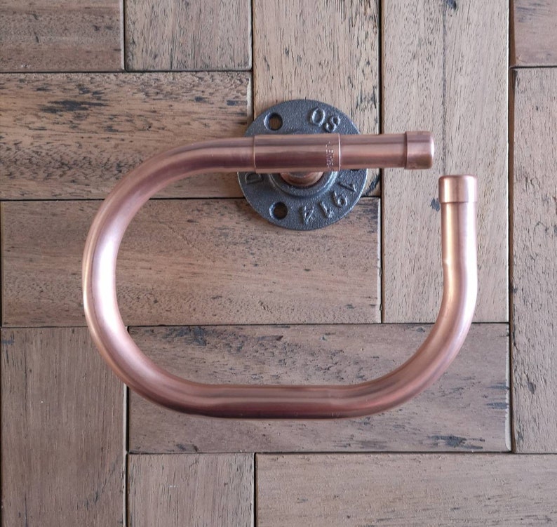 Copper pipe hand towel holder Etsy