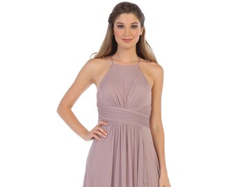 mauve chiffon dress
