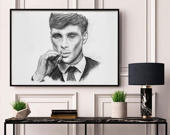 Cillian Murphy - A1 / A2 / A3 Print of an original drawing - Charcoal drawing / Peaky blinders / Actor