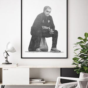 Marcelo Bielsa - A1 / A2 / A3 Print of an original drawing - Charcoal drawing / Leeds Utd / LUFC / Manager