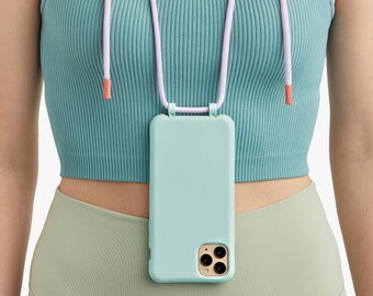 Funda para teléfono con correa, 2 en 1, con cordón ajustable y desmontable, personalizable, para iPhone 11, 12, 13 Pro Max, regalo personalizado