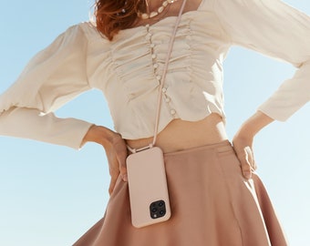 Funda para iPhone con correa, personaliza tu funda cruzada con cordón ajustable y desmontable para iPhone 11, 12, 13 Pro Max