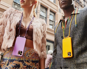 Funda de teléfono personalizada con correa desmontable y cordón ajustable para iPhone 11, 12, 13 Pro Max. Idea de regalo estética personalizada DIY.