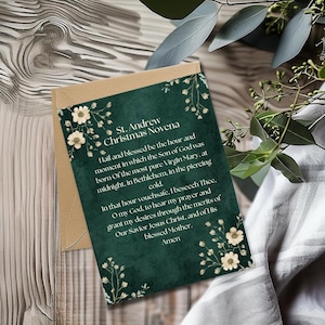 Gebedskaart Sint-Andreas kerstnoveen: katholiek afdrukbaar (digitale print)