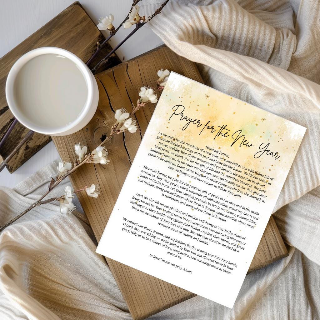 New Year's Prayer for the New Year Catholic New Year Prayer Card 2026 ...