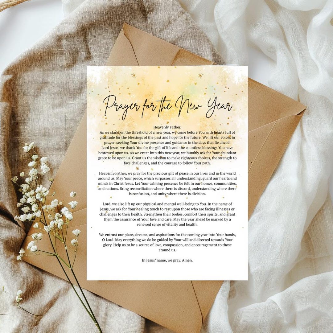 New Year's Prayer for the New Year Catholic New Year Prayer Card 2026 ...