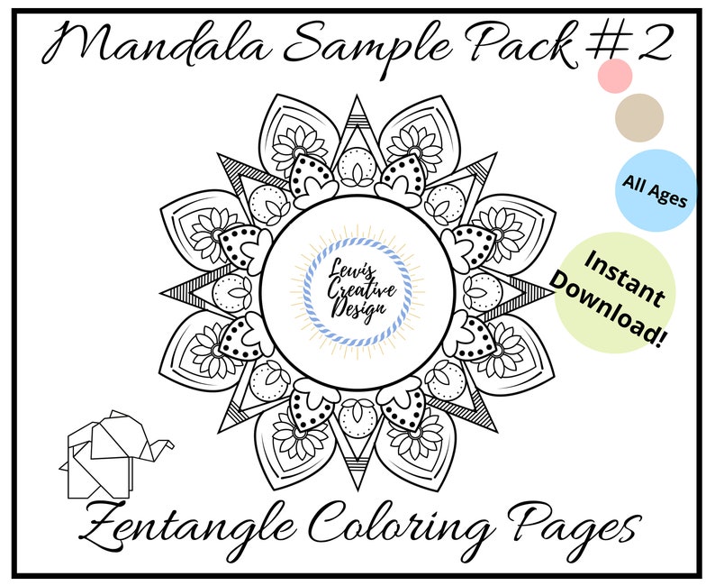 Mandala Sample Pack 2 11 Printable Coloring Pages Summer | Etsy