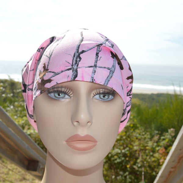 Pink Camo - Women’s Surgical Scrub Cap. Scrub Hat, Nurse Cap, Doctor Hat/5